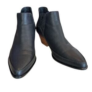 Kelsi Dagger Brooklyn Women's Black Ankle Booties Size 8.5 Slip-On cowboy heel